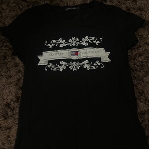 Tommy Hilfiger Black Tee with Embroidered Logo